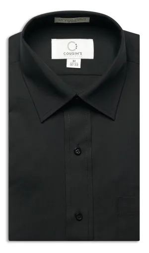 781 - Black Microfiber Laydown Collar Dress Shirt - Flash Sale! $16 with code!