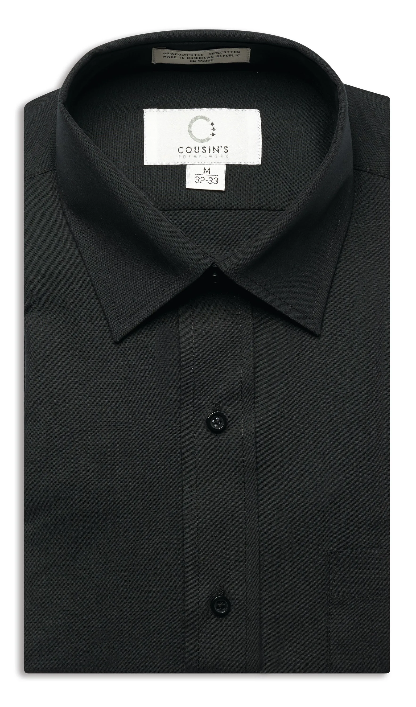 781 - Black Microfiber Laydown Collar Dress Shirt - Flash Sale! $16 with code!