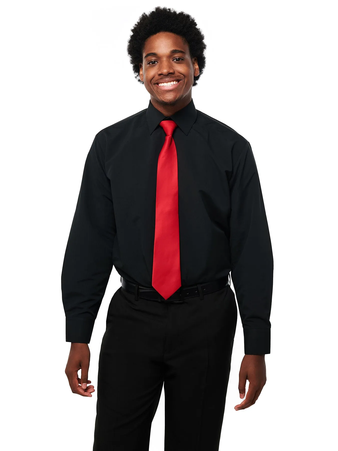 781 - Black Microfiber Laydown Collar Dress Shirt - Flash Sale! $16 with code!