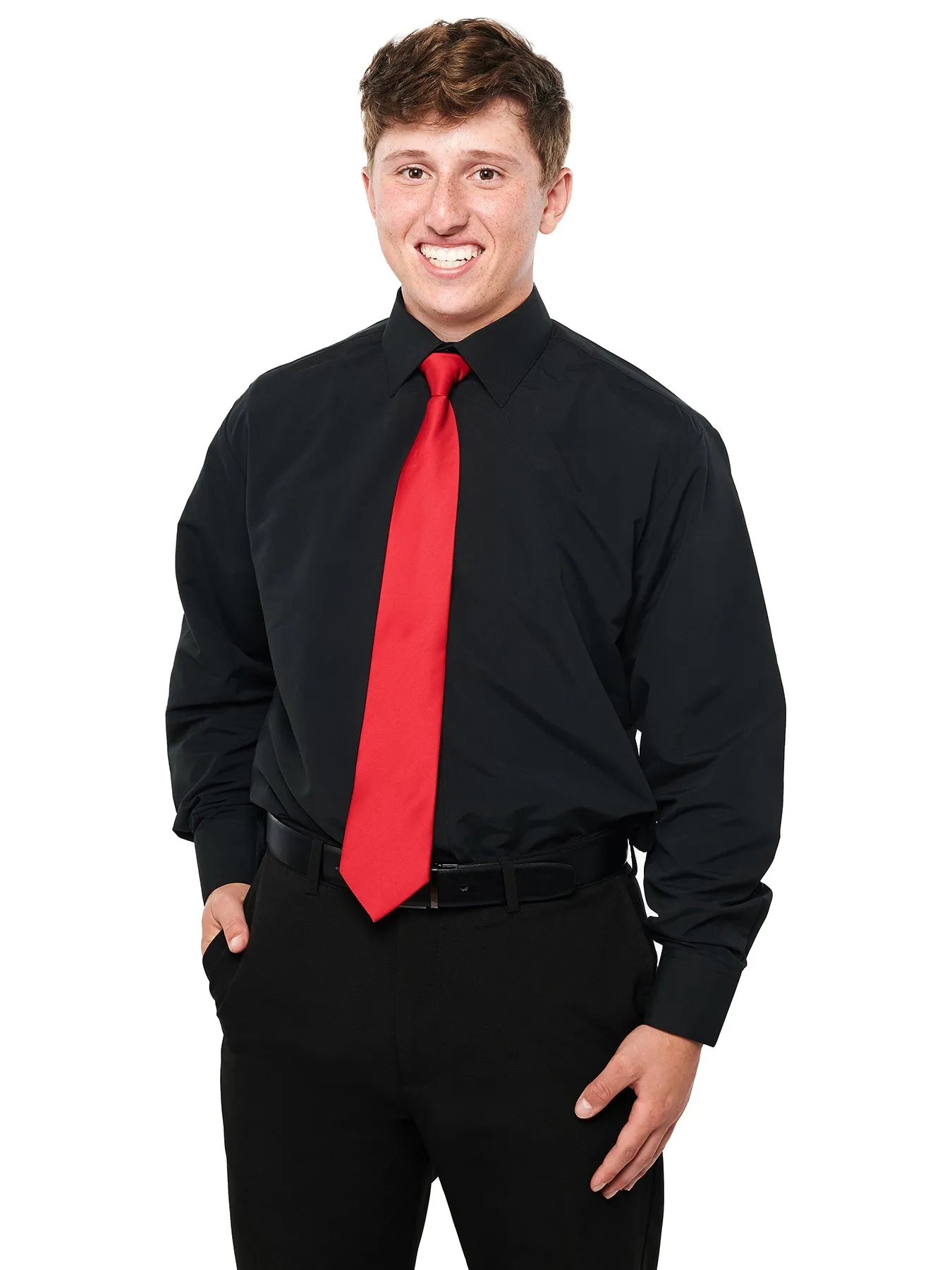 781 - Black Microfiber Laydown Collar Dress Shirt - Flash Sale! $16 with code!