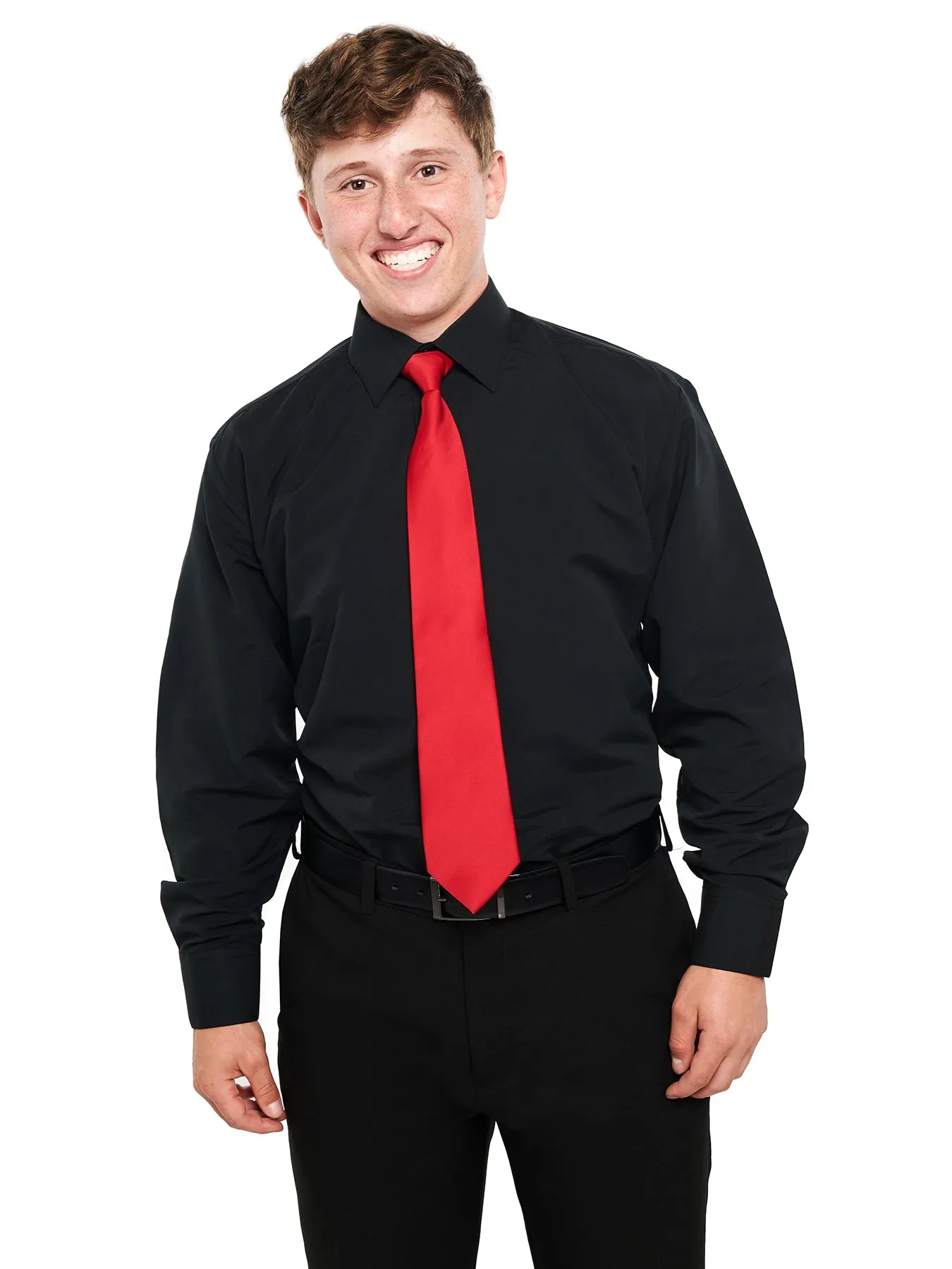 781 - Black Microfiber Laydown Collar Dress Shirt - Flash Sale! $16 with code!