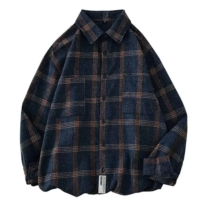 90s Style Plaid Oversized Shirt