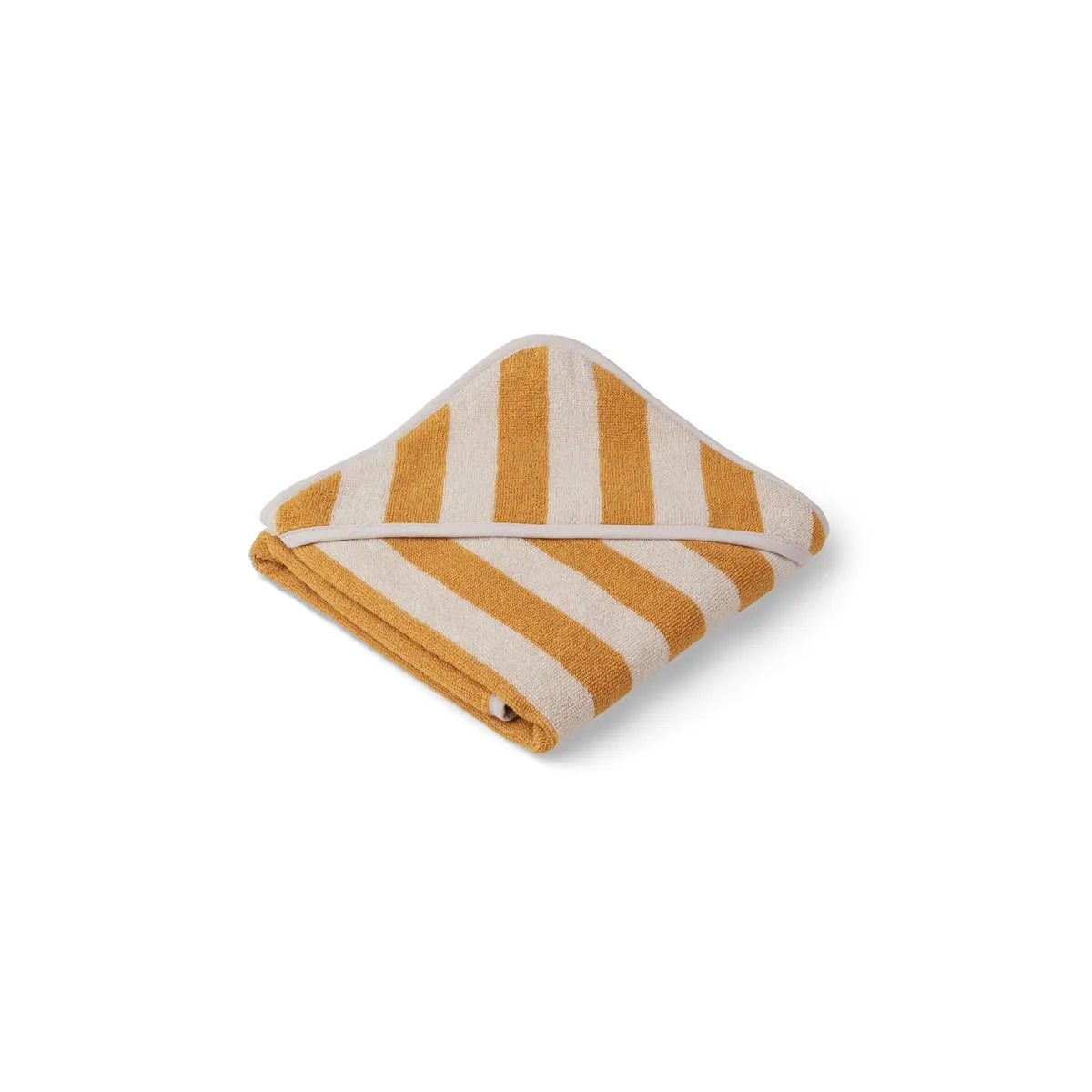 Alba Hooded Baby Towel - Y/D stripe: Yellow mellow/sandy