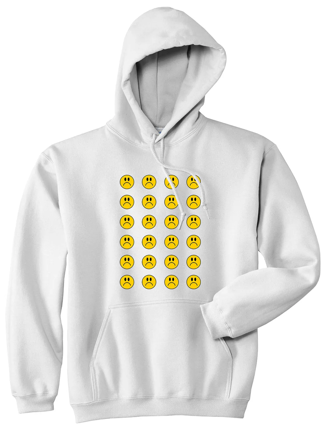 All Over Sad Face Mens Pullover Hoodie