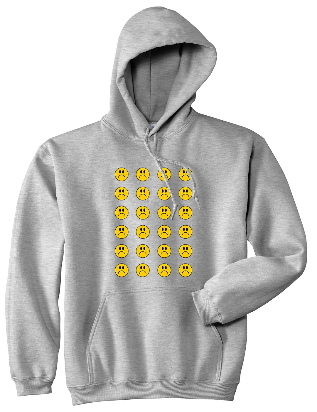 All Over Sad Face Mens Pullover Hoodie