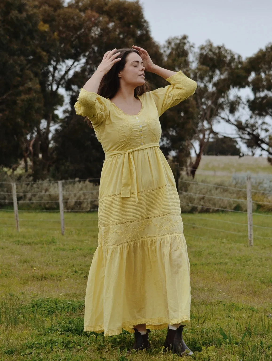 AUGUSTINE MAXI DRESS LEMON MERINGUE