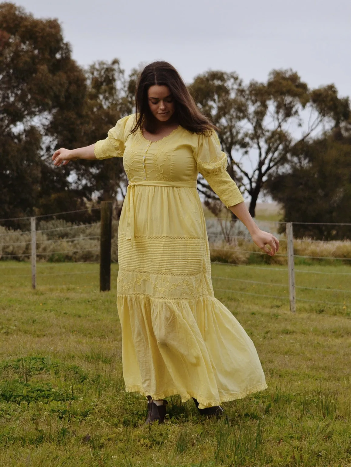 AUGUSTINE MAXI DRESS LEMON MERINGUE