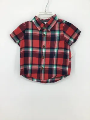 Baby Gap Child Size 6-12 Months Red Plaid Shirt - boys