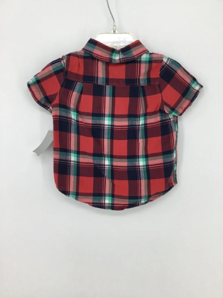 Baby Gap Child Size 6-12 Months Red Plaid Shirt - boys