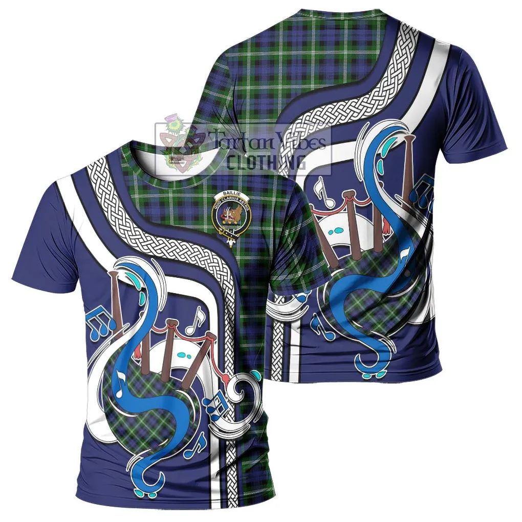 Baillie of Polkemmet Tartan T-Shirt with Epic Bagpipe Style