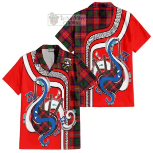 Belshes Tartan Short Sleeve Button Shirt with Epic Bagpipe Style