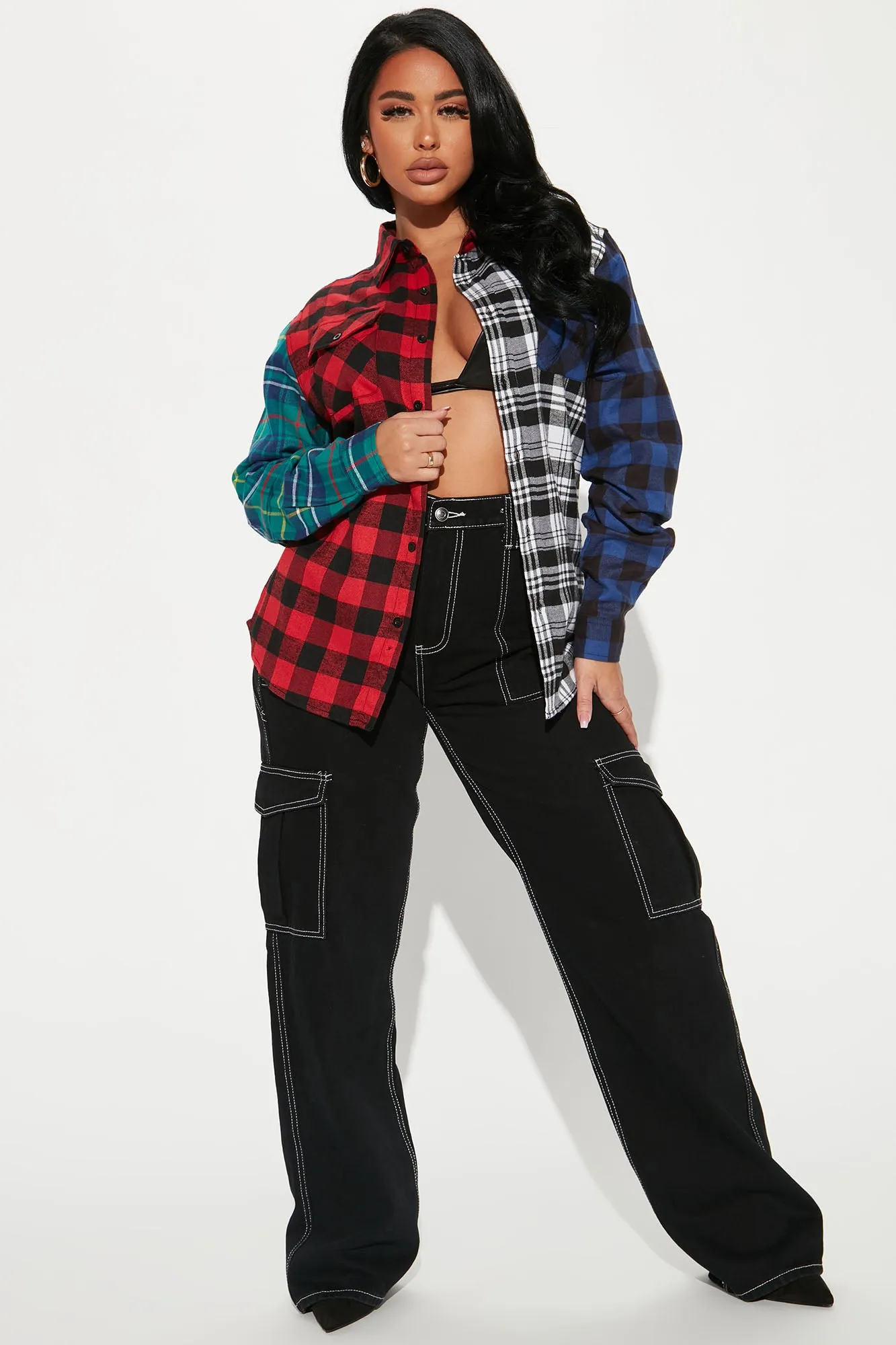 Betty Boop Babe Plaid Shirt - Red/combo