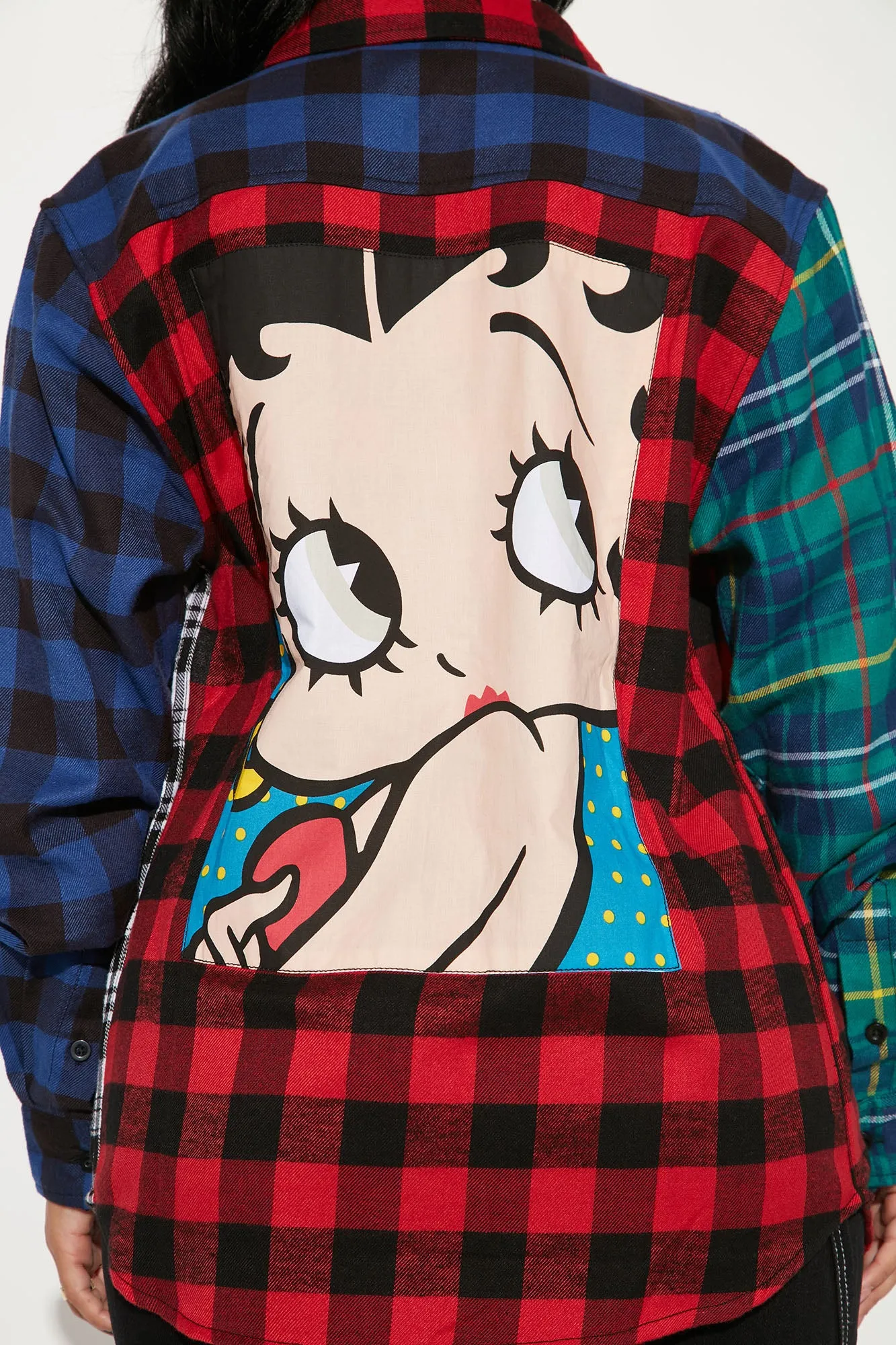 Betty Boop Babe Plaid Shirt - Red/combo