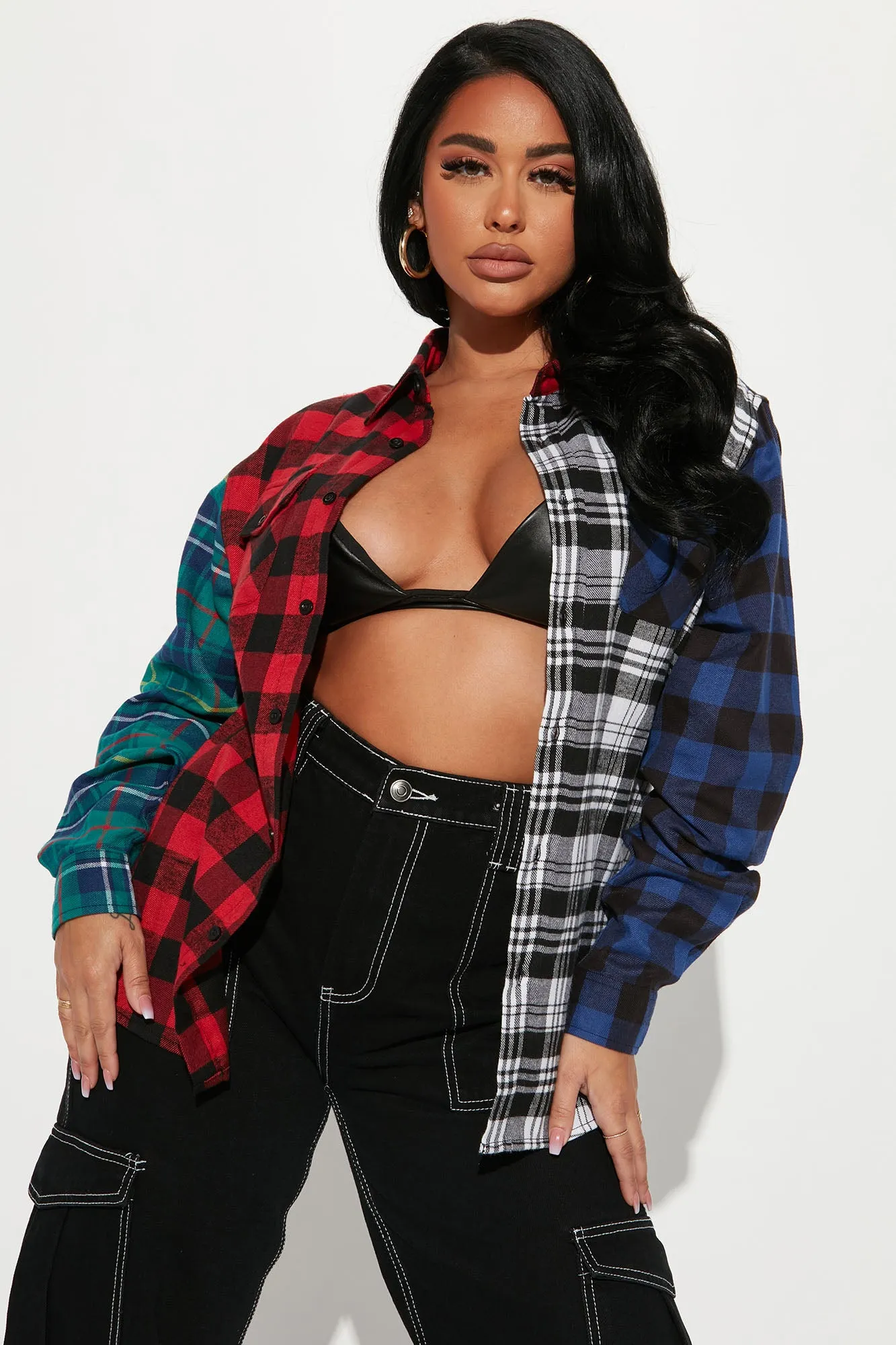 Betty Boop Babe Plaid Shirt - Red/combo