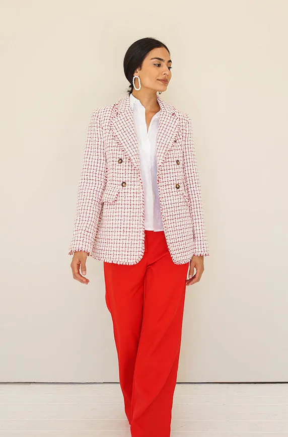 Big City Cream/Red Tweed Blazer- FINAL SALE - FINAL FEW