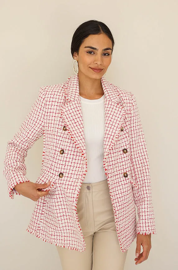 Big City Cream/Red Tweed Blazer- FINAL SALE - FINAL FEW