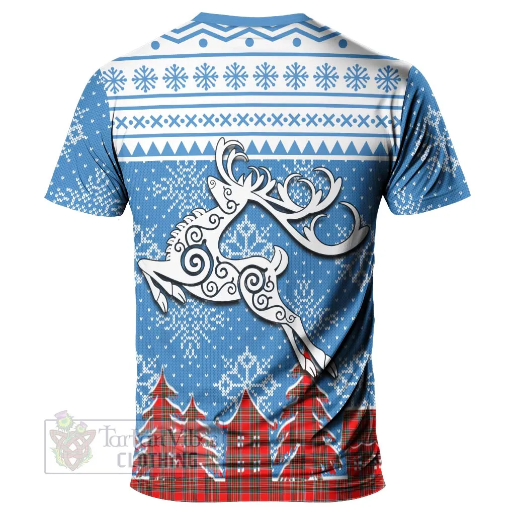 Binning Clan Christmas T-Shirt Celtic Reindeer Style