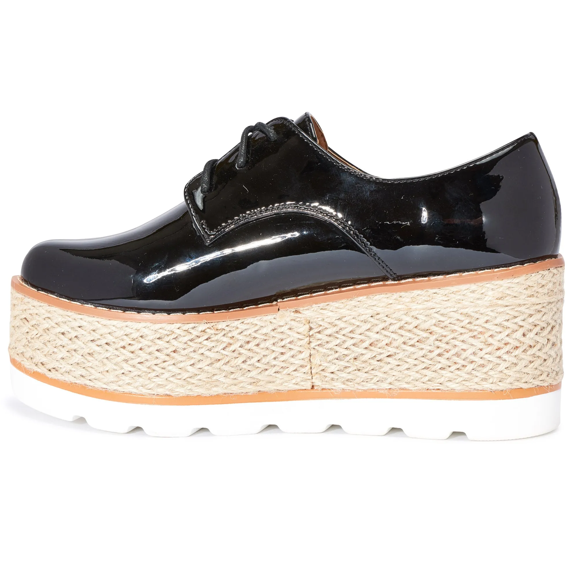 Black Lace Up Jute Shoe