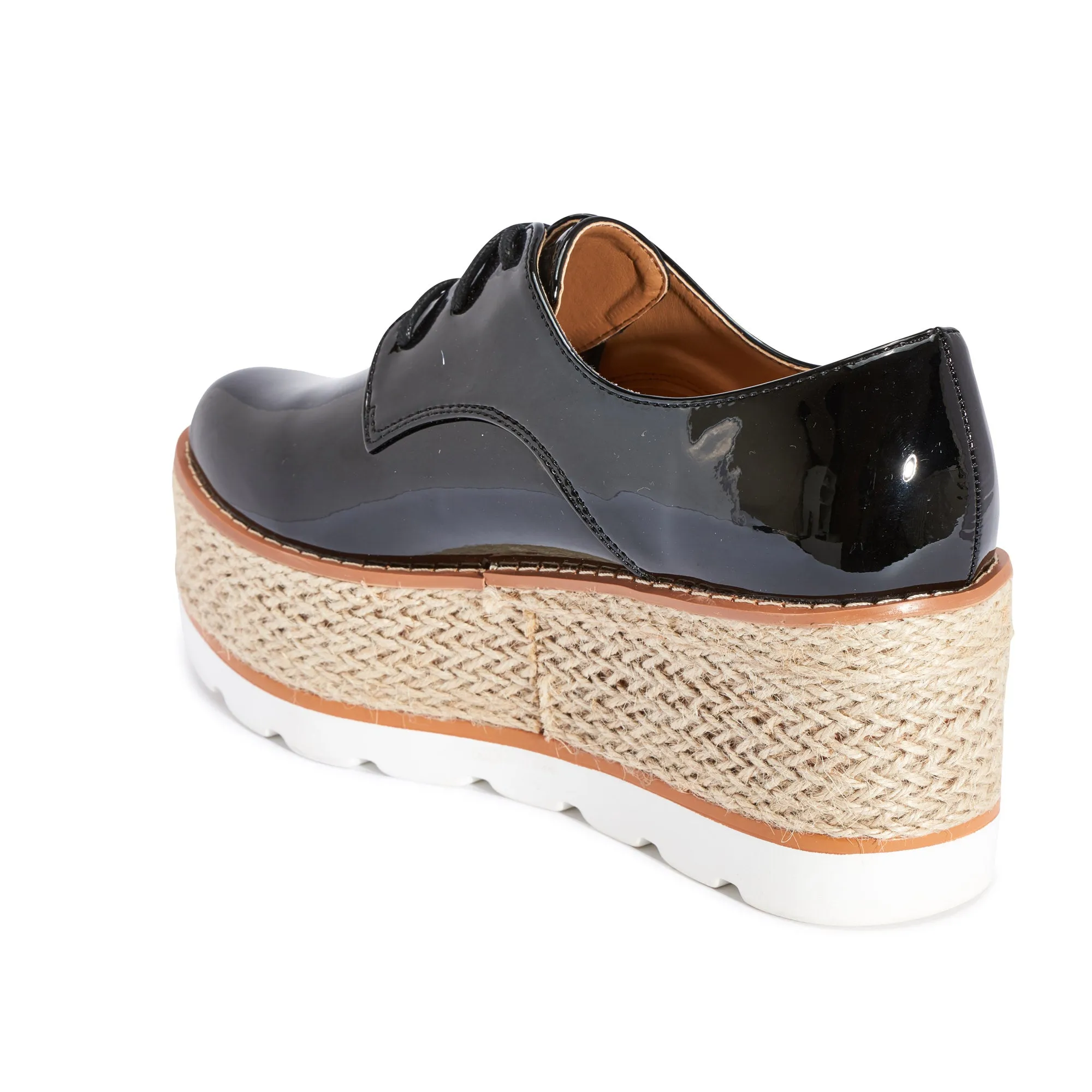 Black Lace Up Jute Shoe