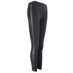 Black Tuxedo Legging with Vegan Leather