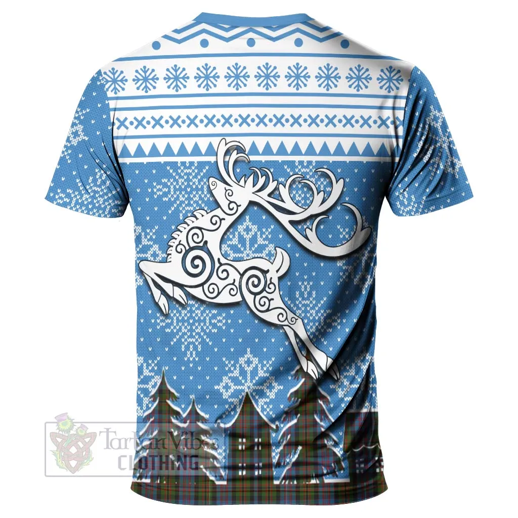 Bowie Clan Christmas T-Shirt Celtic Reindeer Style