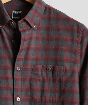 Burgundy Plaid Flannel Shirt