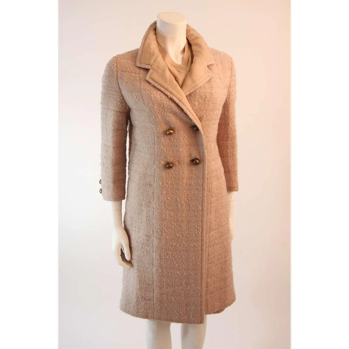 CHANEL 1960s Attributed to Chanel Cream Boucle 3 pc Tweed Suit | Size 37