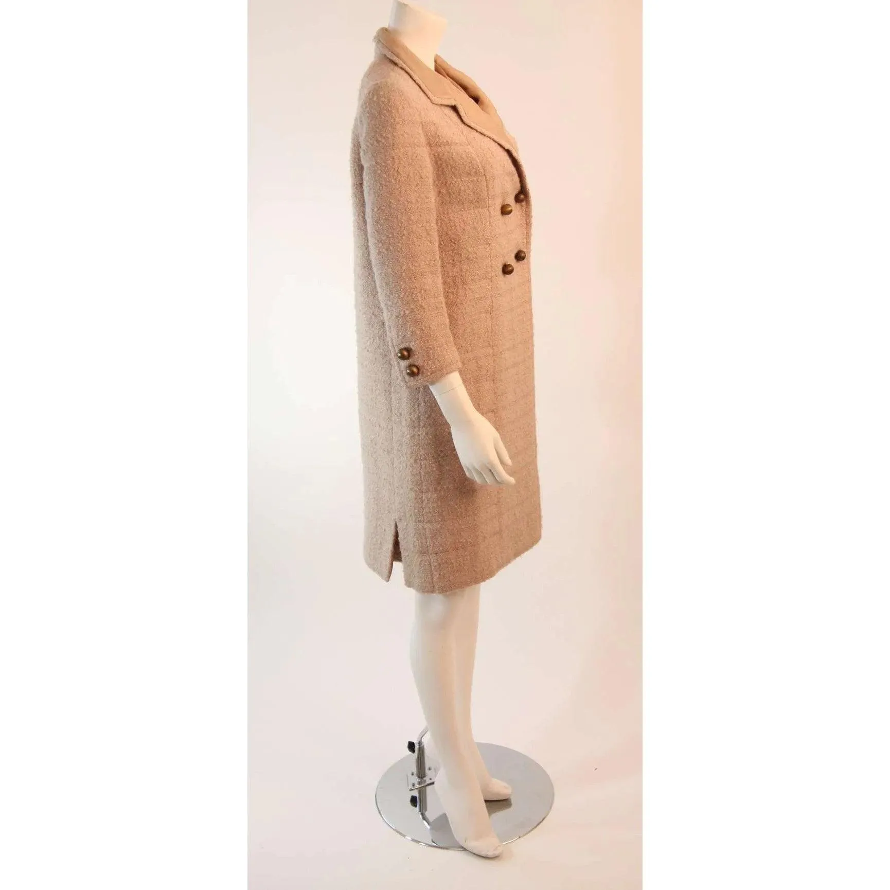 CHANEL 1960s Attributed to Chanel Cream Boucle 3 pc Tweed Suit | Size 37