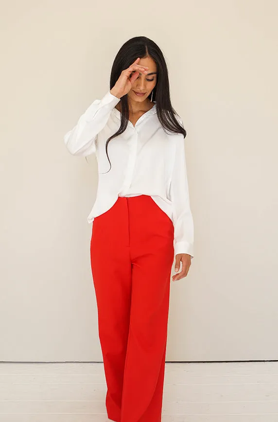 Change of Plans Red Tailored Pants- FINAL SALE