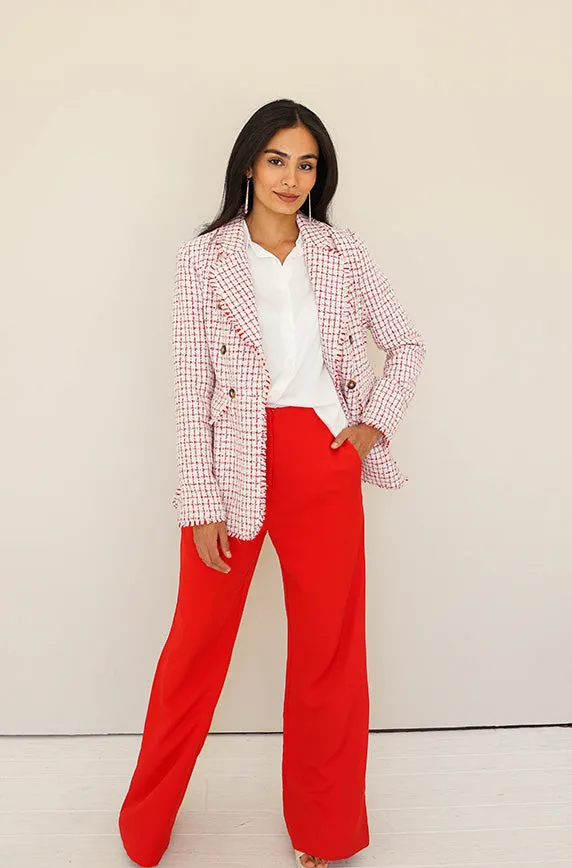 Change of Plans Red Tailored Pants- FINAL SALE