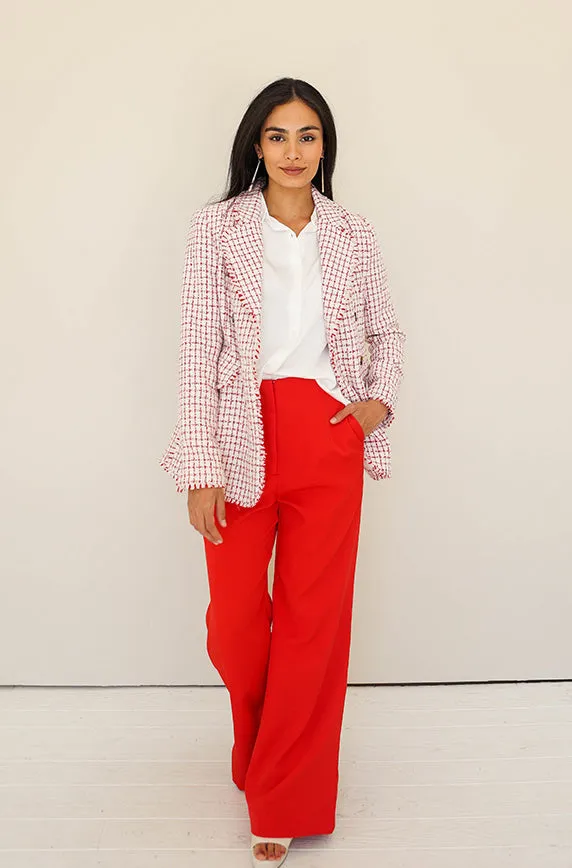 Change of Plans Red Tailored Pants- FINAL SALE