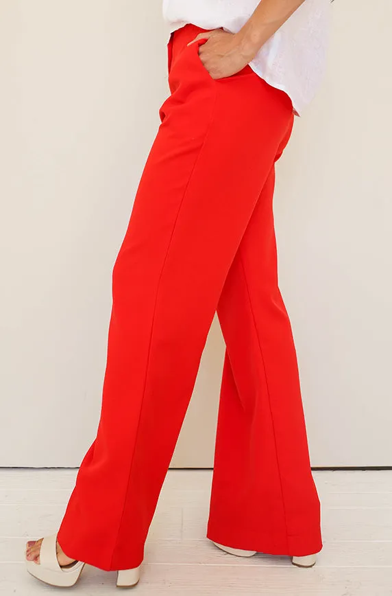 Change of Plans Red Tailored Pants- FINAL SALE