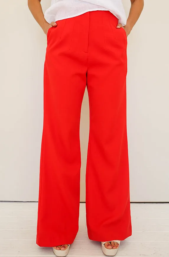 Change of Plans Red Tailored Pants- FINAL SALE