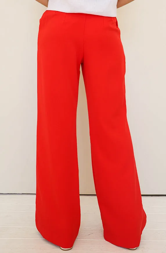 Change of Plans Red Tailored Pants- FINAL SALE