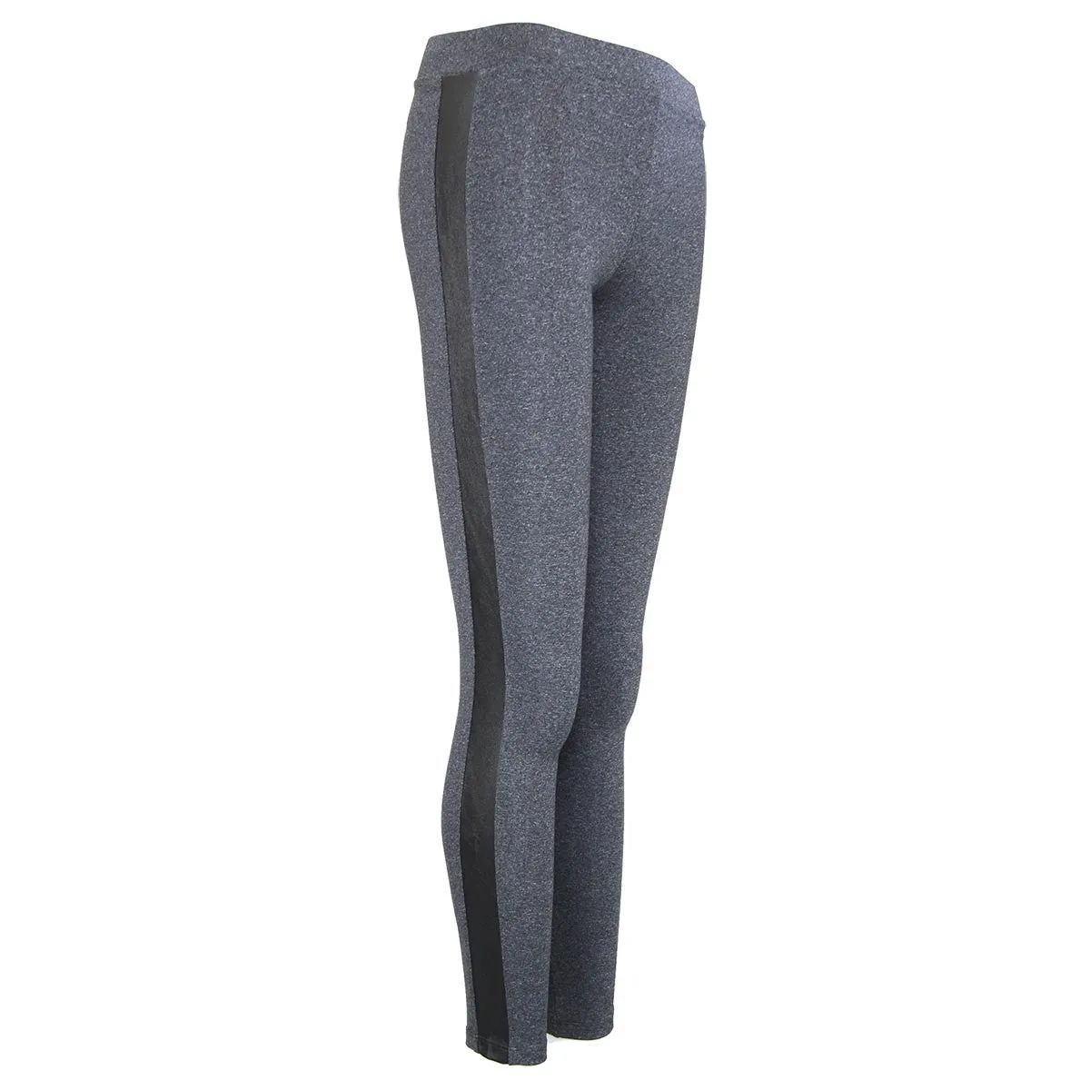 Charcoal Tuxedo Legging with Vegan Leather