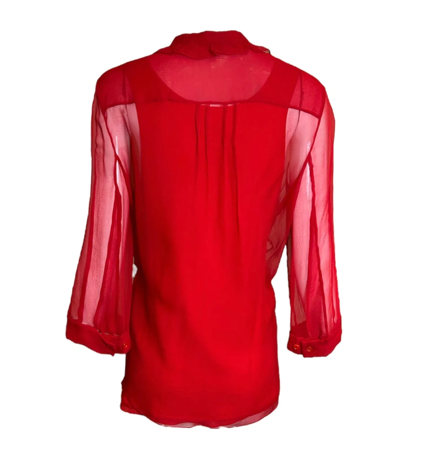 Chloe Red Sheer Silk Blouse   Camisole Tank