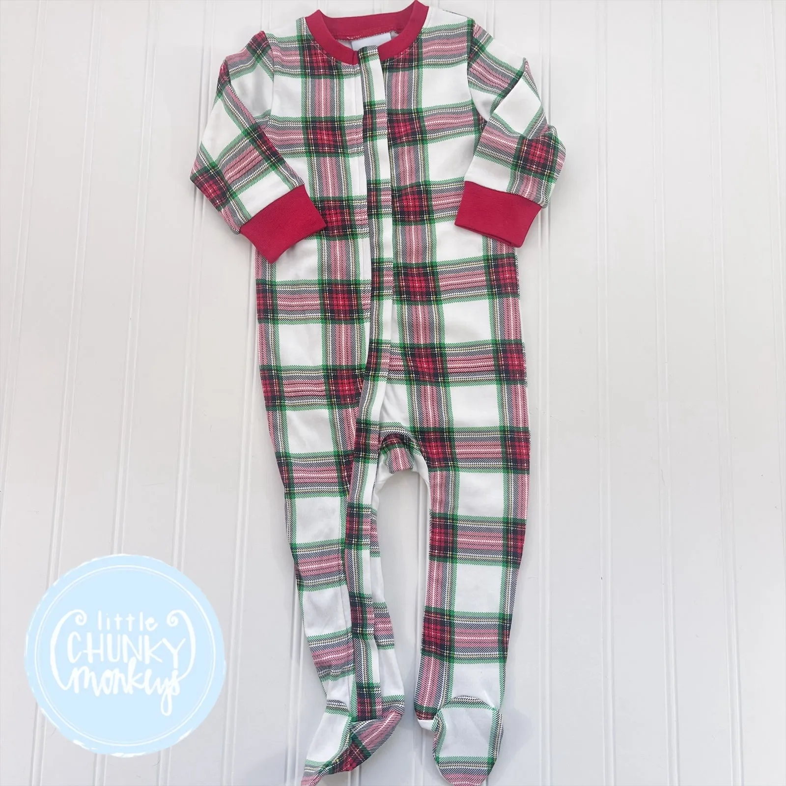 Christmas Footed Sleeper - Red Plaid