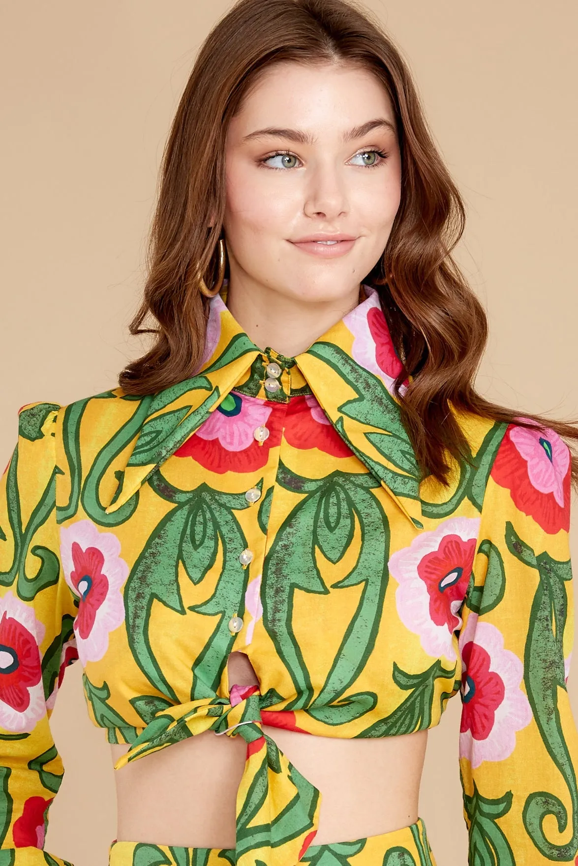 Clara Gladiola Print Blouse