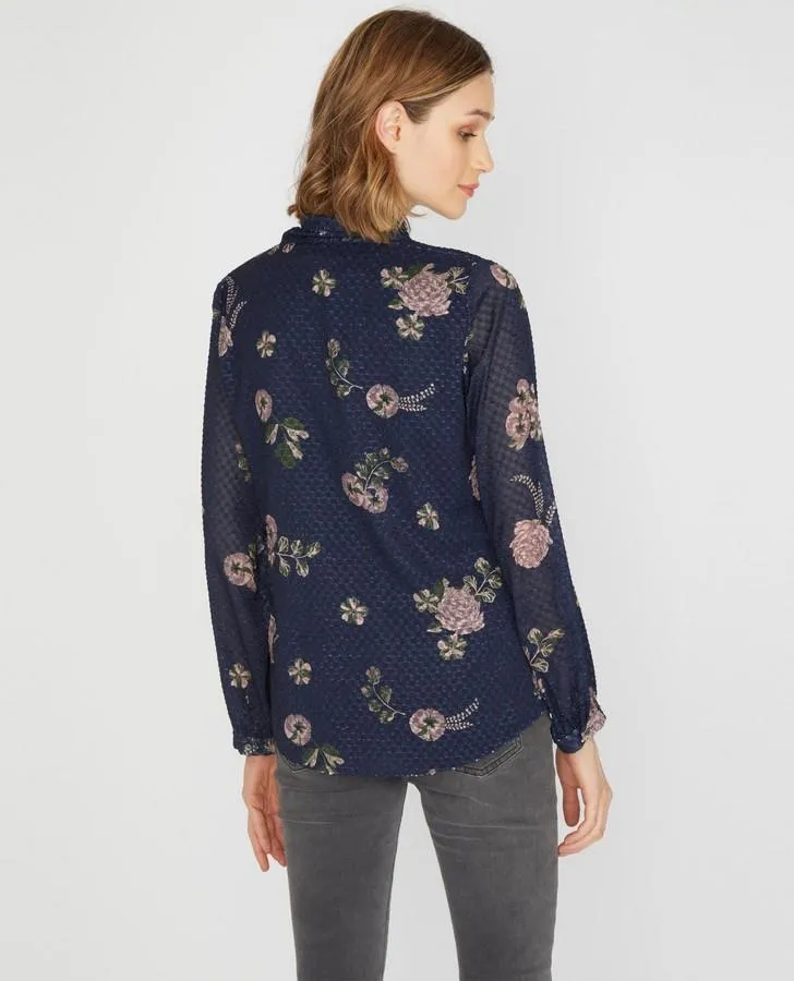 Country Floral Jacquard Blouse