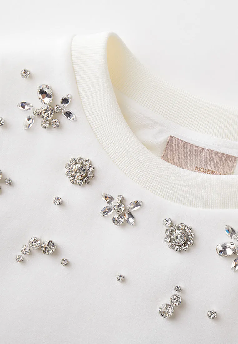 Crystal Embellished Patch-detail Sweatshirt