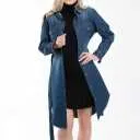 Dark Denim Shirt Style Dress S/M