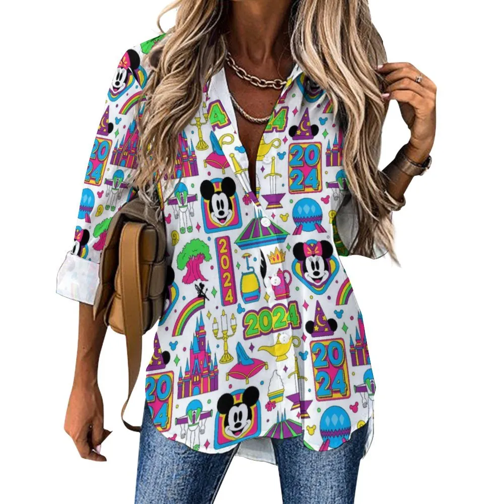 Disney 2024 Long Sleeve Button Up Blouse