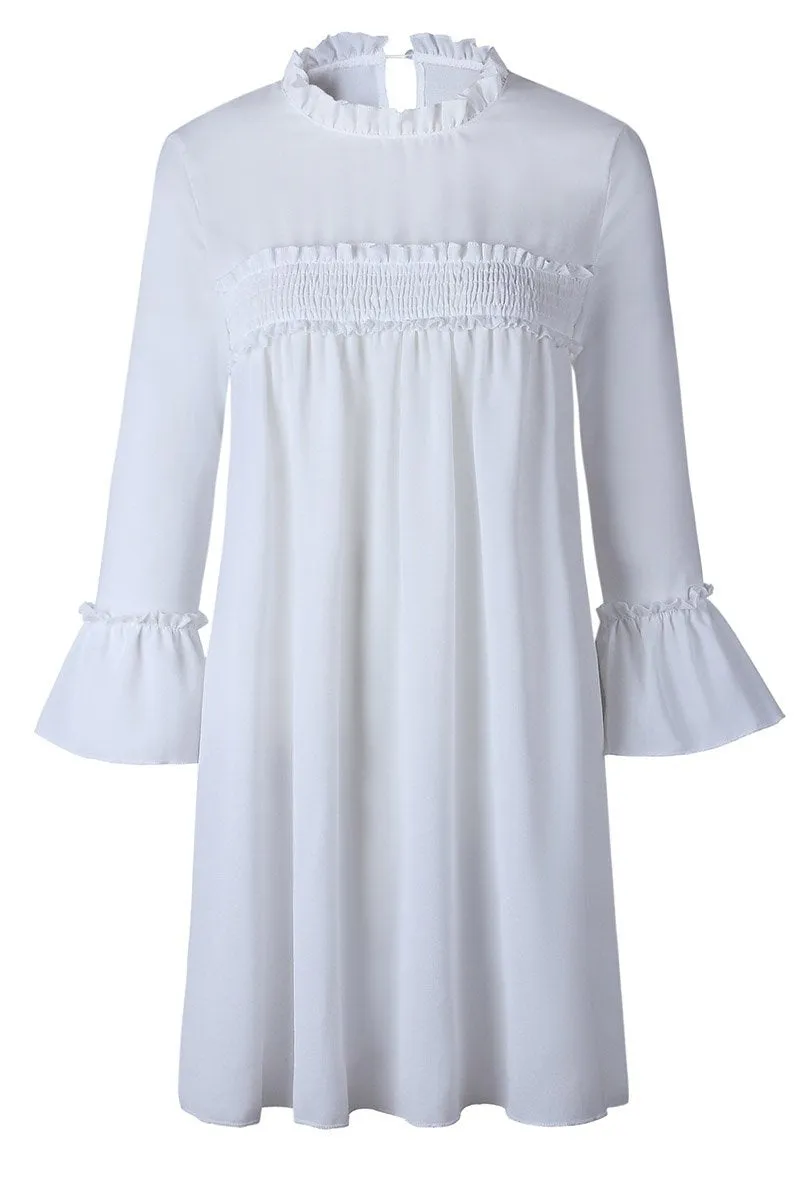 Dunnmall Pleated Hem Chiffon Dress