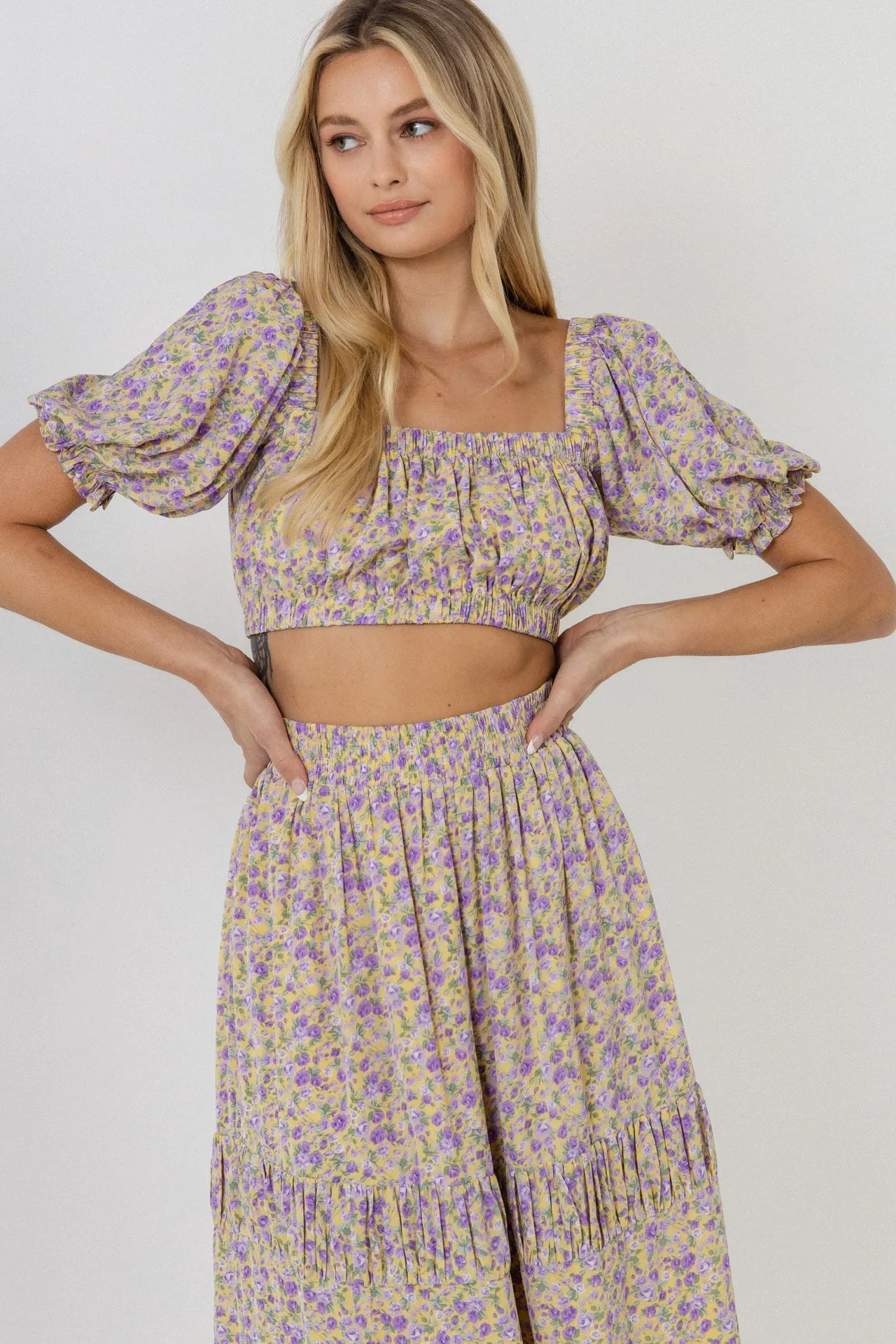 English Factory - Women Woven Floral Cropped Blouse