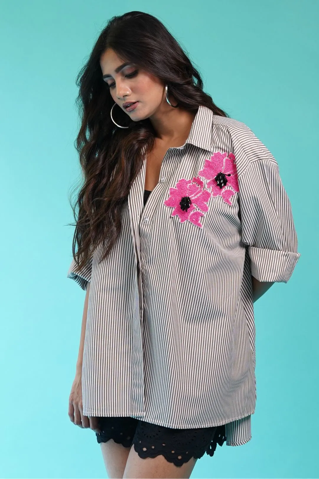 Flora Brown Stripe Shirt