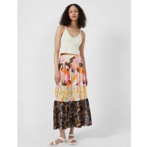 French ConnectionI SADORA DELPHINE PATCH SPLIT MIDI SKIRT 73SND