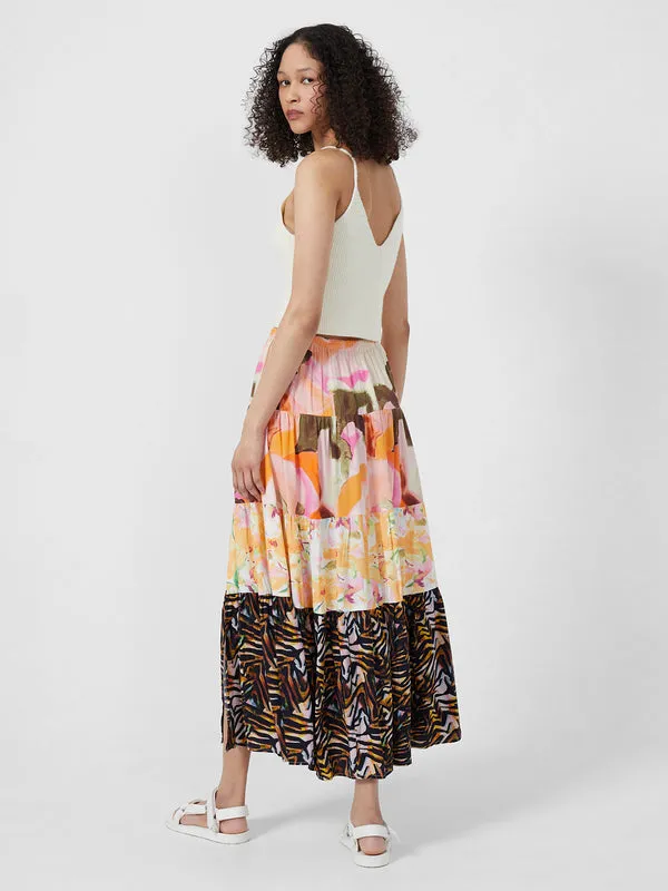 French ConnectionI SADORA DELPHINE PATCH SPLIT MIDI SKIRT 73SND