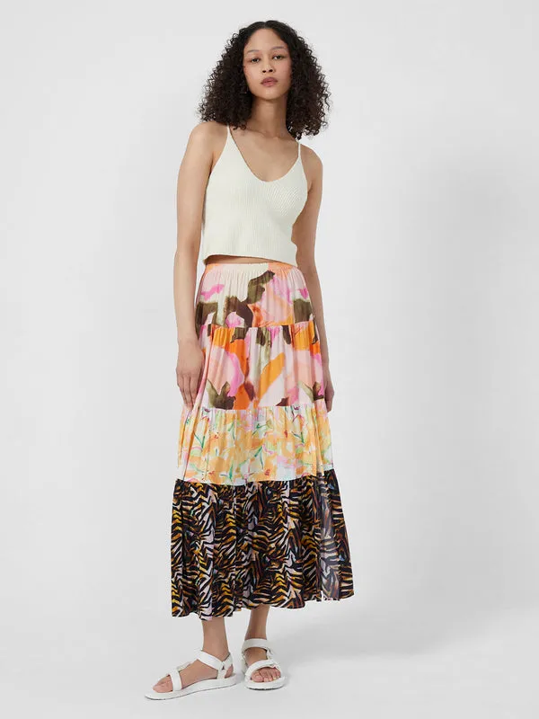 French ConnectionI SADORA DELPHINE PATCH SPLIT MIDI SKIRT 73SND