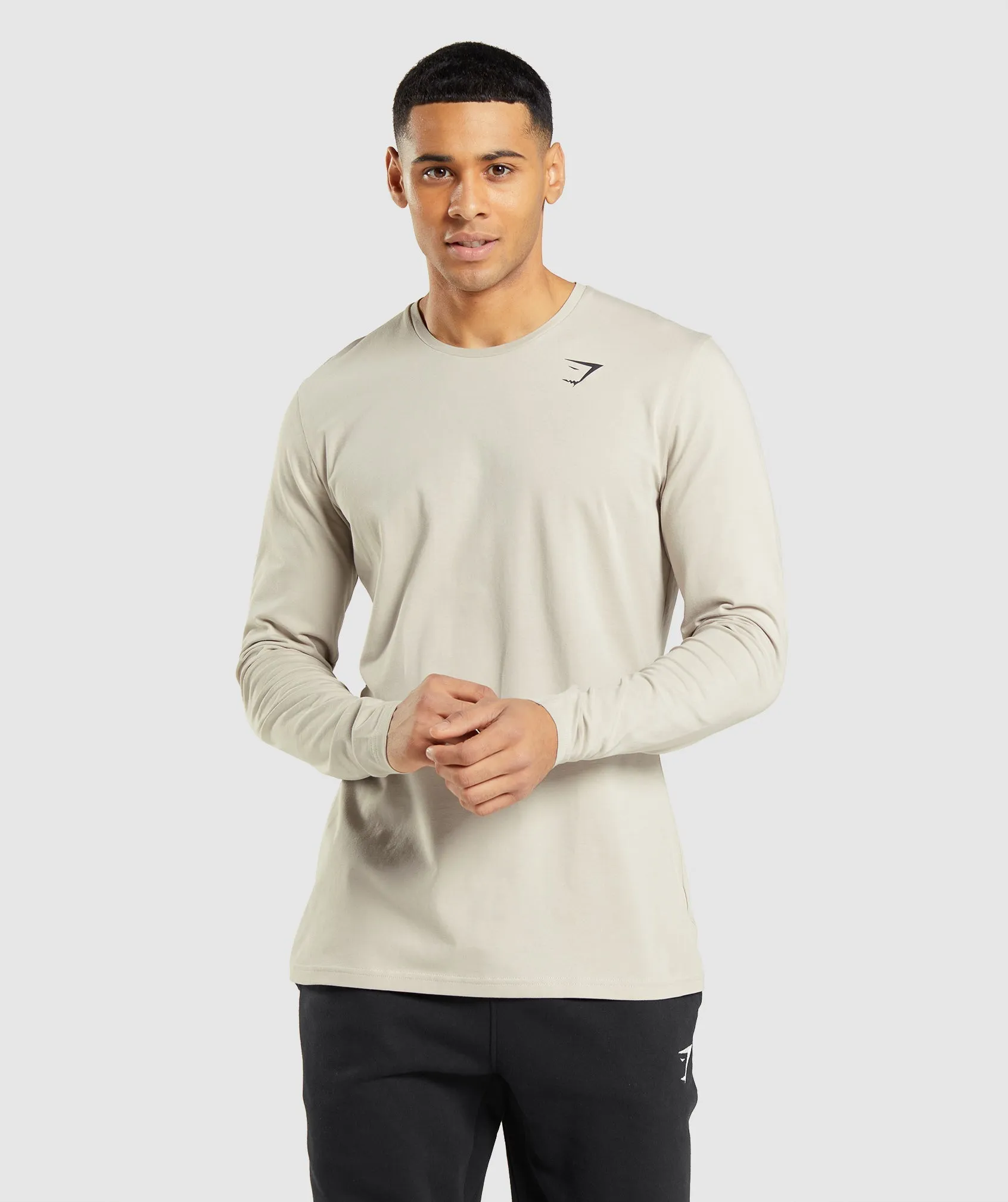 Gymshark Essential Long Sleeve T-Shirt- Pebble Grey