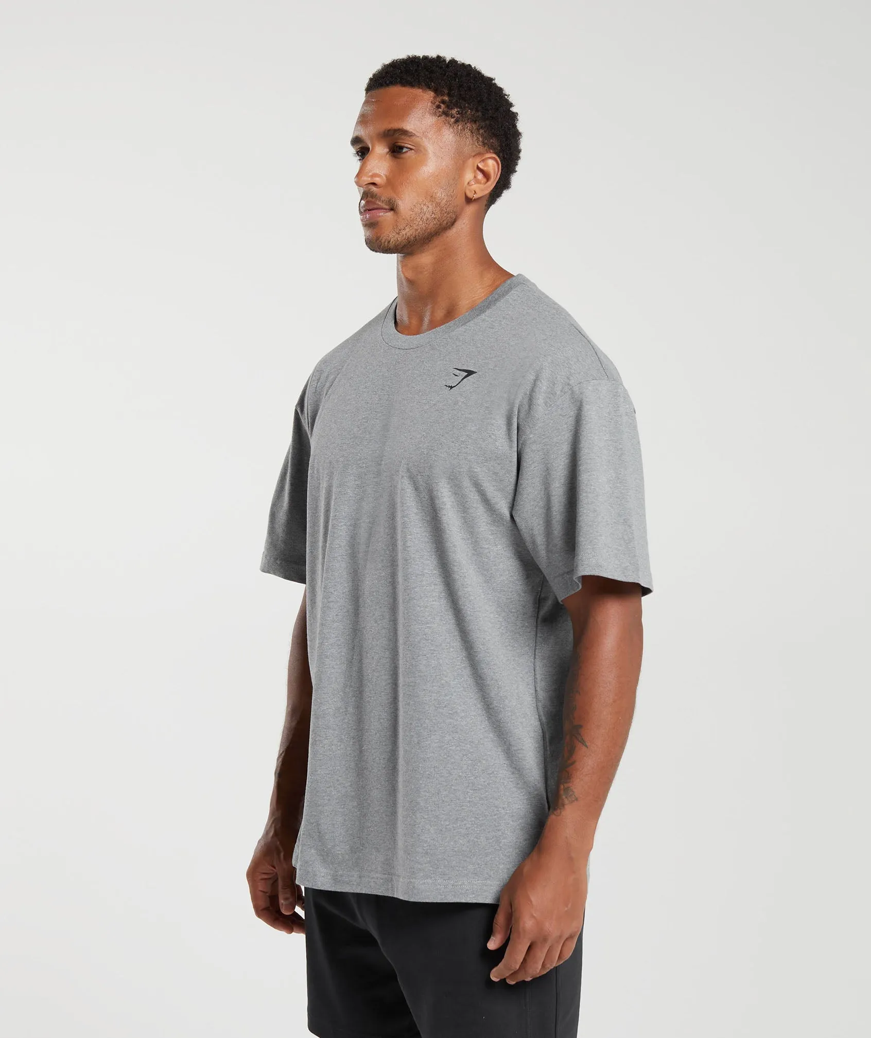 Essential Gymshark Oversized T-Shirt in Charcoal Grey Marl - Ideal for Fitness Workouts